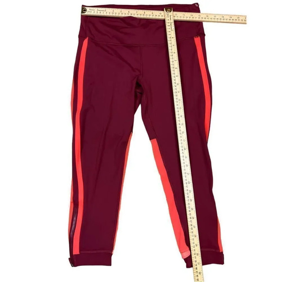 Lululemon Zip The Line Crop Deep Ruby  Coral Size 12 - Picture 8 of 16